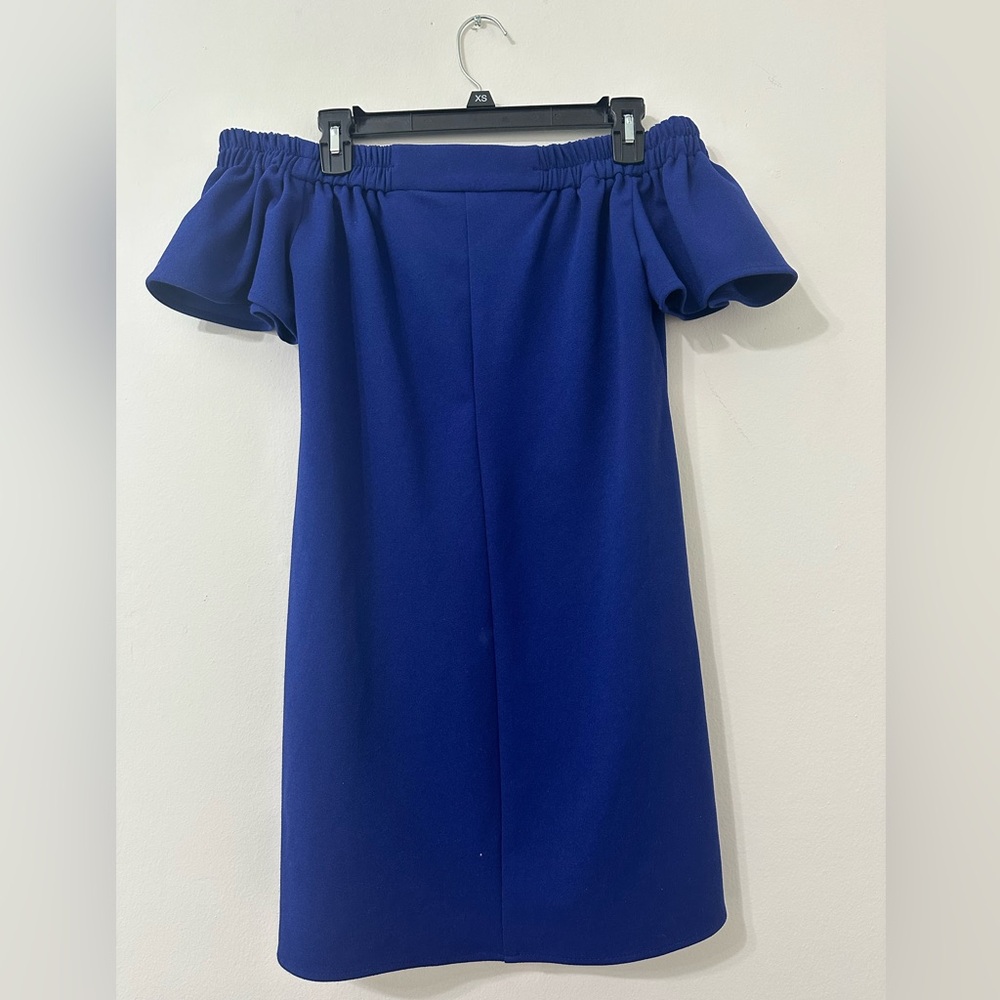 Blue Off-Shoulder Mini Dress